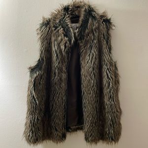 Kenar brown faux fur vest